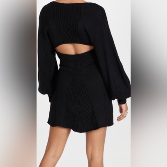 NWT Free People Emmaline Mini Sweater Dress Black Size XS - Picture 2 of 10